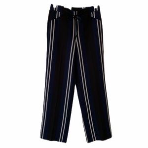 INC Wide Legged Blue Black White Stripe Pull On Pants Size 2